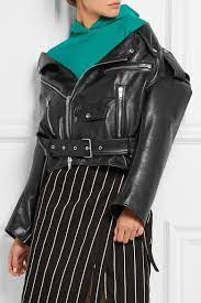 Balenciaga Oversized Leather Biker Jacket Net A Porter Com Jackets Biker Jacket Leather Jackets Women
