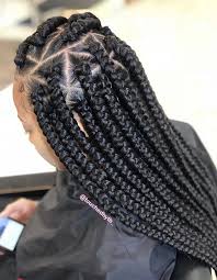 Triangle box braid tutorial my version of the triangle box braids, thanks to all my subscribers i really appreciate your yıl önce. Single Part Triangle Jumbo Box Braids Box Braids Hairstyles Box Braids Styling Hair Styles
