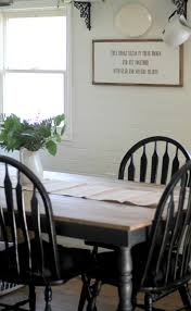 Black farmhouse table and chairs. Black And White Farmhouse Kitchen Update Knick Of Time