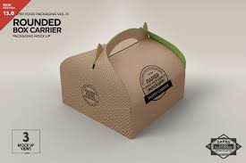 Paper Rounded Box Carrier Mockup Packaging Mockup Food Box Packaging Packaging