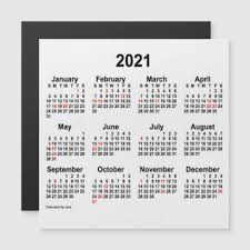 2021 Holiday Calendar By Janz 5x5 Magnet Zazzle Com In 2020 Holiday Calendar Calendar Magnetic Business Cards