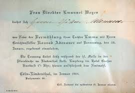 Die hochzeit ist der goldene ring einer kette, die mit einem blick beginnt und deren ende die ewigkeit ist. Datei Einladung Hochzeit Emma Weyer Konrad Adenauer 5939 Cropped 01 Jpg Wikipedia