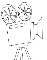 Movie reel coloring page template. Movie Night Coloring Pages