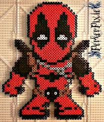 Chibi Deadpool Perler Bead Art Diy Perler Beads Perler Bead Templates