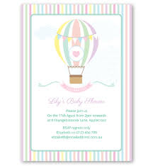 Pastel Hot Air Balloon Baby Shower Invitation Love Jk
