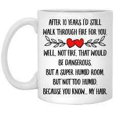 Diamonds & silver 10th wedding anniversary large clock. 10th Anniversary Gift 10 Year Wedding Anniversary Coffee Mug Funny Wife Dinnerware Serveware Patterer Mugs