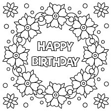 Op gebruik van deze site zijn de volgende regelingen van toepassing: Floral Wreath For Coloring Page With Happy Birthday Vector Illustration Tasmeemme Com