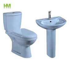 Decoracion de baños con inodoro azul. China Suministro De La Fabrica De Ceramica De Color Azul Dos Piezas Twyford Wc Comprar Wc En Es Made In China Com