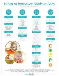 Solid Food Chart For Babies Aged 4 Months Through 12 Months