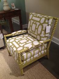 Chartreuse Spool Chair With Geometric Print From C R Laine Spool Chair Bobbin Chair Home Office Chairs
