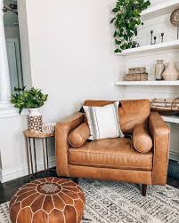White faux leather, leather/faux leather | wayfair. Lauren Elizabeth On Instagram I Love Finding Versatile Pieces That I Can Chang Leather Sofa Living Room Leather Couches Living Room Leather Chair Living Room