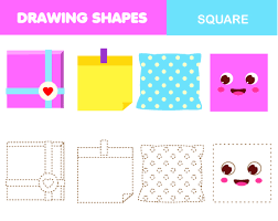 Unsere sammlung von vorschullehrplänen learning to draw shapes worksheets soll kindern helfen, ihre grundfarben durch eine vielzahl von übungen zu erkennen. Learning Geometric Shapes For Kids Square Objects Handwriting Practice Draw Figures And Forms Educational Worksheet For Children And Toddlers Tasmeemme Com