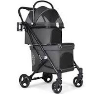 Beberoad T1 Double Pet Stroller | Lightweight Foldable | with Detachable