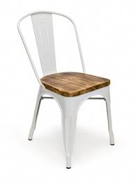 Metal Bistro Wood Seat Chair White Cottage Home Chairs White Metal Chairs Plastic Patio Chairs Metal Bistro Chairs