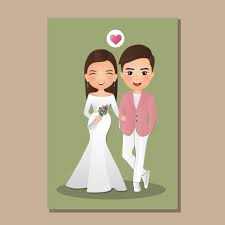See more ideas about couple cartoon, cartoon photo, cute love cartoons. Wedding Invitation Card The Bride And Groom Cute Couple Cartoon Character Vector Illustration 2335506 Vector Art At Vecteezy
