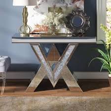 Larock Crystal Console Table Mirrored Console Table Console Table Mirror Console