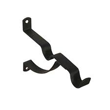 Windoware 127mm Black Double Metal Curtain Rod Brackets 2 Pack