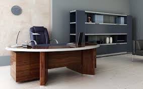 Wonderful Interior Curved Office Desk Idea Come With Freestanding Brown White Office Furniture Modern Office Interior Design Modern Home Office Furniture Desk
