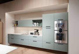 Misty Blue Satin Lacquer Kitchen Kdcuk Ltd German Kitchen Kitchen Single Apartment