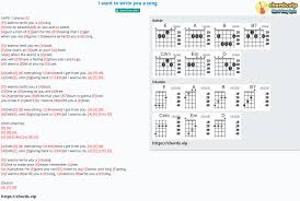 Learn how to write songs on the ukulele! Chord I Want To Write You A Song One Direction Tab Song Lyric Sheet Guitar Ukulele Chords Vip