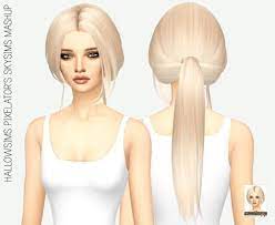 Medium Length Ponytail Hair For The Sims 4 Sims 4 Sims Hair Sims