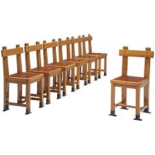 French Set Of Seven Nautical Chairs In Oak 1940s In 2020 Art Deco Dining Room Art Deco Dining Chair Dining Room Chairs Modern