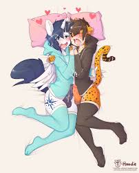 2015280 - explicit, artist:hoodie, oc, oc only, oc:prince nova, alicorn,  cheetah, anthro, alicorn oc, bottomless, clothes, duo, duo male, femboy,  frottage, furry, gay, hoodie, horn, horsecock, male, nudity, partial nudity,  penis, pillow,