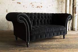 British Handmade Black Soft Velvet 2 Seater Chesterfield Sofa Etsy Chesterfield Sofa Sofa Classic Chesterfield Sofa