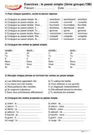 Passé simple de l'indicatif cm1. Le Passe Simple Exercices Et Corrige