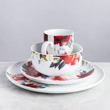 Crown manor stoneware floral garden pattern japan *set of 4*. H2k Stormy Roses Porcelain Dinnerware Set Of 16 Multicolour Kitchen Stuff Plus