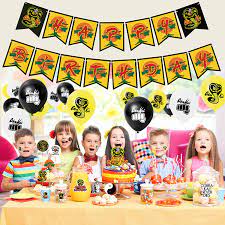 Buy 85 Pcs Cobra Kai Birthday Party Supplies Banner Cake Topper Stickers Ballons Set Tv Show Cobra Kai Party Favor Supplies For Boys Girls Teens Theme Birthday Parties Online In Indonesia B08yy8skjm