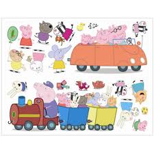 It lightly dampens walls and is suitable for kitchen, table and office rooms. Fun4walls Peppa Pig Wall Stickers Stikarounds Sa10506