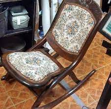 Antique Vintage Folding Rocking Chair With Floral Design Womens Folding Rocking Chair Rocking Chair Chair
