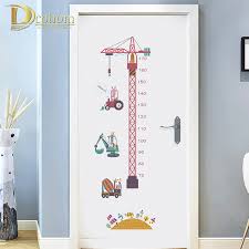 us 4 0 20 off cartoon tower crane growth chart sticker animal height chart wall sticker nursery decor diy art poster in wall stickers from home