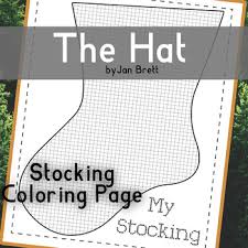 The book below is an affiliate link. The Hat By Jan Brett Knit Grid Stocking Coloring Page By Stitchy Lit