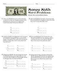 money math word problems worksheet education com