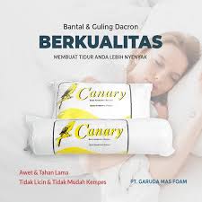 Pusat produksi bantal no.01 di indonesia, kami produksi bantal dan guling hotel, homestay, hostel, rumah sakit, penginapan, resort dan resealt, dengan bahan dacron (silicon) murni 100%. Jual Bantal Dacron Canary Garuda Mas Foamindo