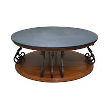 The table is large enough for several people to enjoy. Heritage Large Round Mediterranean Style Slate Top Iron Support Coffee Table Age X2f Country Of Origin Approx 45 Coffee Table Slate Top Coffee Table Table