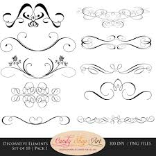 Decorative Swashes Swirls Calligraphy By Candyshopdigitalart Clip Art Hand Lettering Swirls