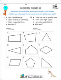 Geometry Riddles 3b Math Geometry Riddles 3rd Grade Geometry Worksheets Math Riddles Math Geometry