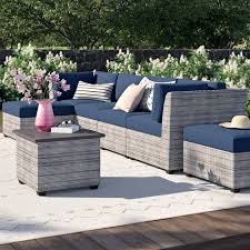 Caden 7 Piece Sectional Seating Group With Cushions Outdoor Patio Decor Outdoor Sofa Sets Patio Makeover