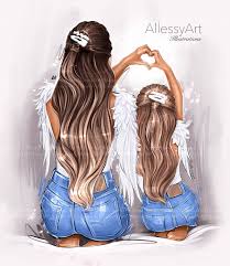 Instant Download I Love You Mom Digital Illustration Etsy In 2020 Mother Daughter Art Mom Art Mother And Daughter Drawing