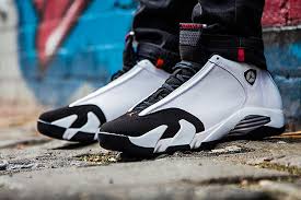 Red Black White Jordan 14 Sneaker Central Jordan Retro 14 Black Toe Foot Locker Air Jordans Cool Jordans Jordan Retro 14