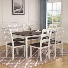 With the first seven mistakes mastered, you're ready for the advanced placement course in table setting. Buy 7 Piece Dining Table Set Modern Wooden Kitchen Table And Chairs With Wood Legs Dining Table With Chairs For Dining Room Restaurant Coffee Shop Small Spaces Breakfast Furniture White W5958 Online