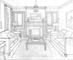 How to draw a room in one point perspective. One Point Perspective Drawing Of Living Room Novocom Top
