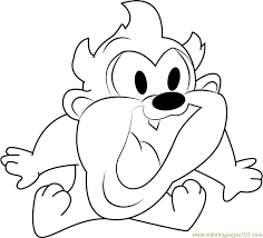 This marsupial in tasmania, australia, is known as the tasmanian devil because of its aggressive nature and powerful bite. Baby Taz Coloring Page For Kids Free Baby Looney Tunes Printable Coloring Pages Online For Kids Coloringpages101 Com Coloring Pages For Kids