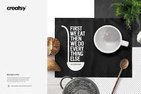 Placemat Mockup Set Brochure Design Template Placemats Creative Market