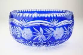 Fill your cart with color today! 9 Cut To Clear Cobalt Blue Crystal Glass Serving Bowl Bohemian Czechoslovakian Forest Metrics