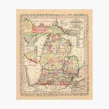 Check out our map of michigan wall art selection for the very best in unique or custom, handmade pieces from our wall décor shops. Map Of Michigan Wall Art Redbubble