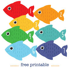 Hundreds of free printable papercraft templates of origami, cut out paper dolls, stickers, collages, notes printable fish mask. Number Fish Free Printable Math Counting Cards Nurturestore